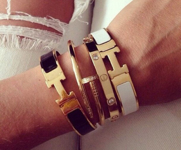 Iconic H enamel clic clac bracelet .... stack them up!!!!