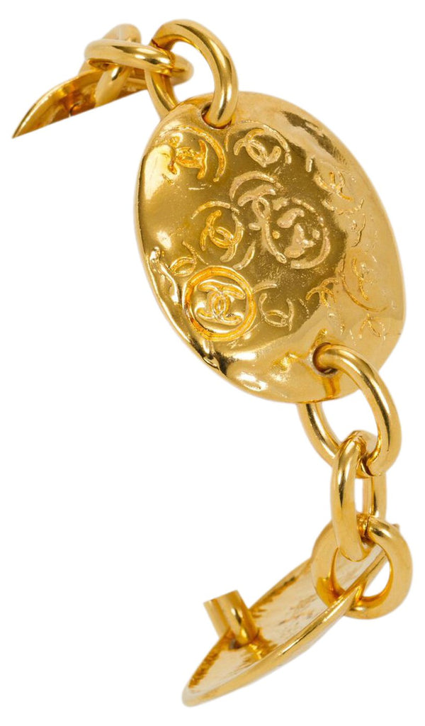 Chanel Logo Embossed Coin Bracelet