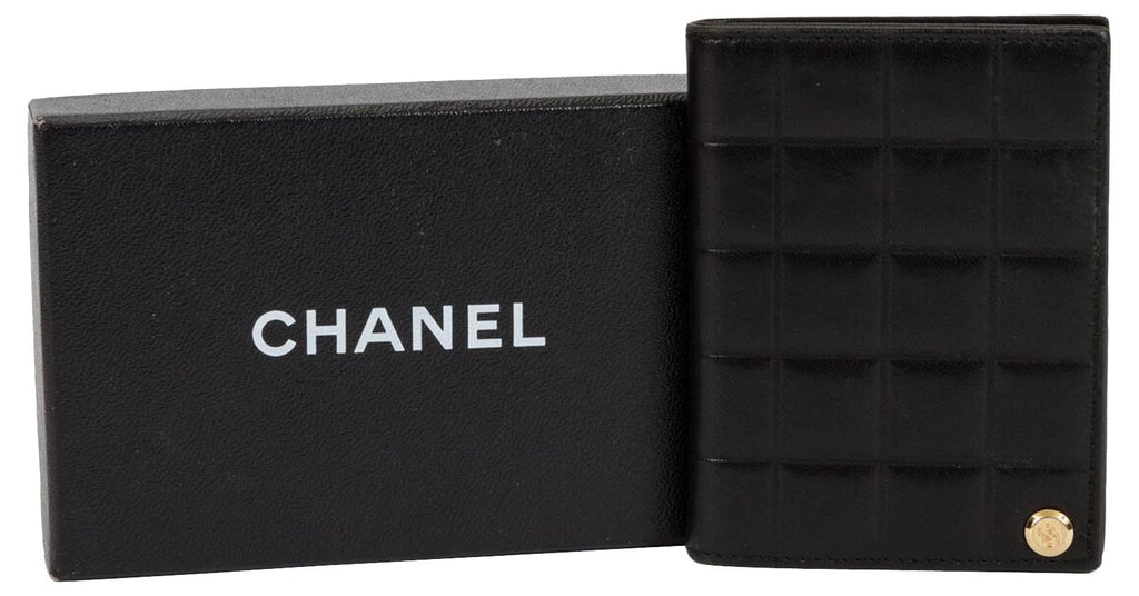 Chanel Black Chocolate Bar Card Wallet