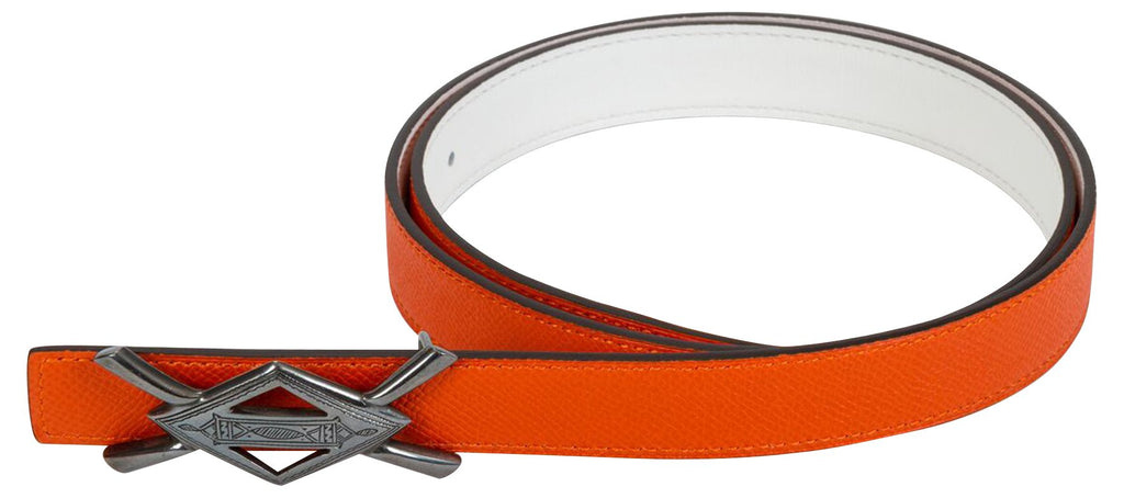 Hermès Rare Tuareg Silver Orange Belt