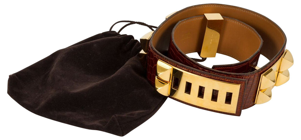 Hermès Rare Croc Collier de Chien Belt