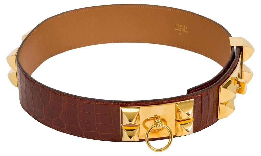 Hermès Rare Croc Collier de Chien Belt