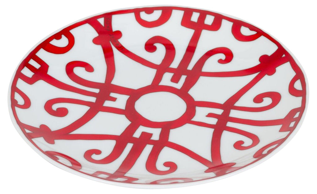 Hermes Red & White Porcelaine Plate