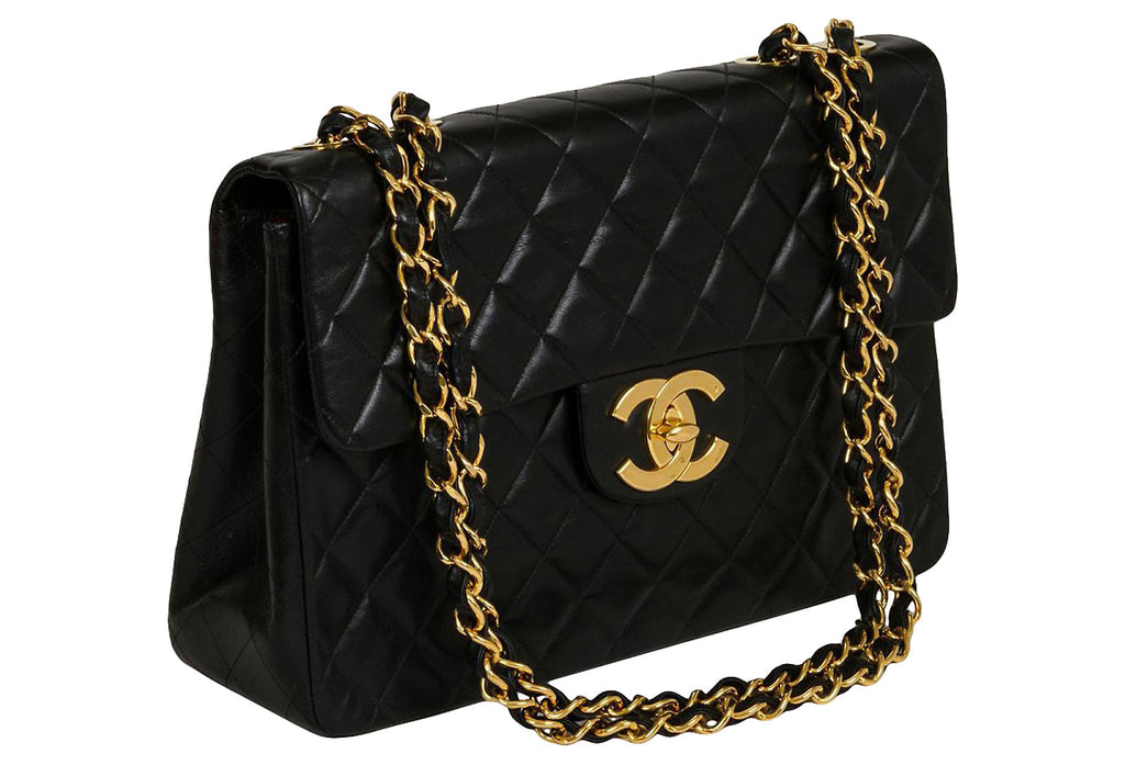 Chanel Black Lambskin Maxi Flap Bag
