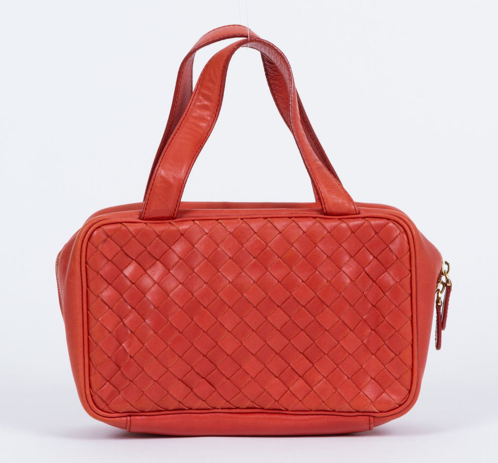 Bottega Rust Woven Zipped Handbag