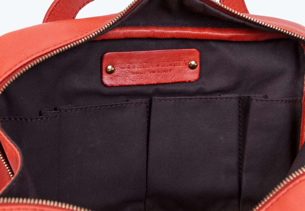 Bottega Rust Woven Zipped Handbag