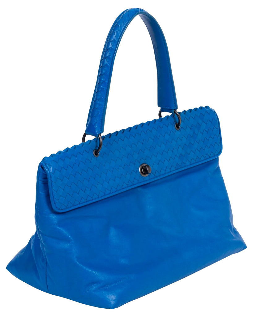 Bottega Veneta Turquoise Woven Handbag