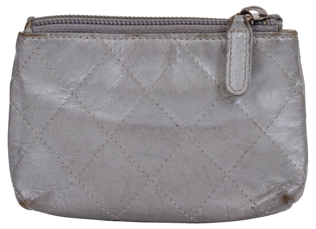 Chanel Silver Metallic Small Pochette