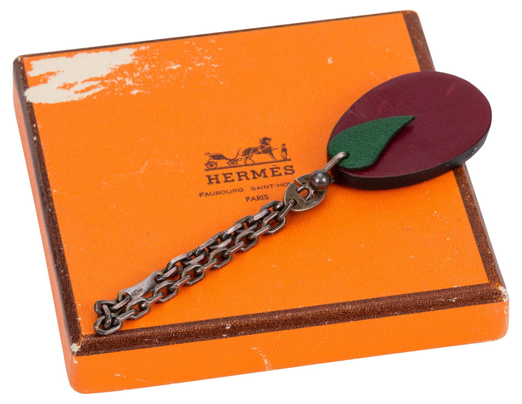 Hermès Leather Plum Charm