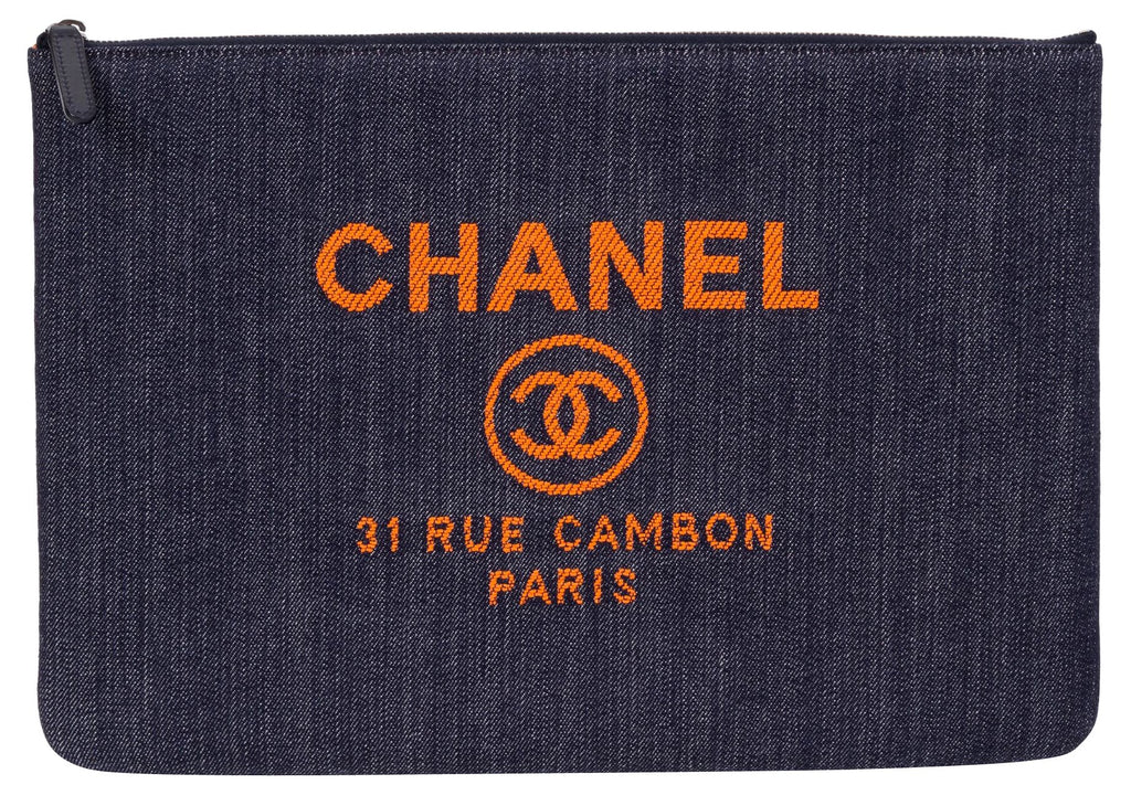 Chanel Large Denim Clutch
