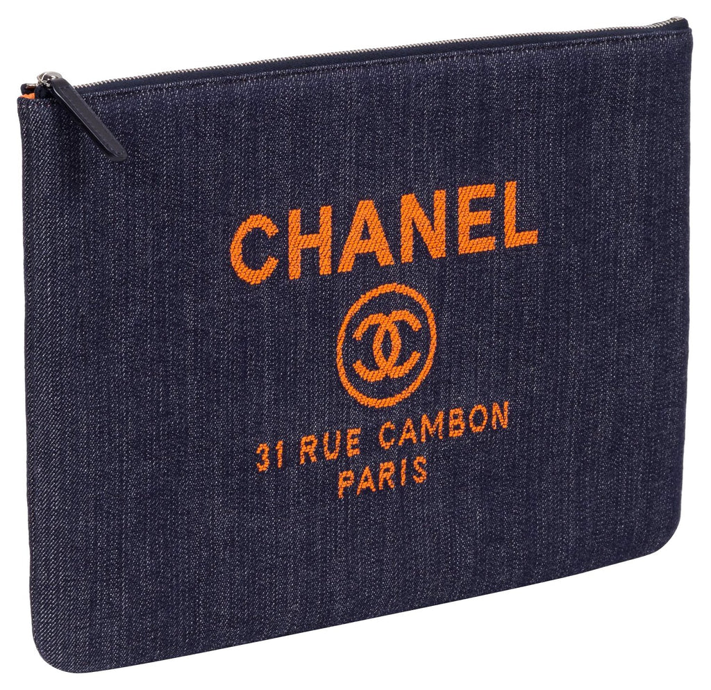 Chanel Large Denim Clutch