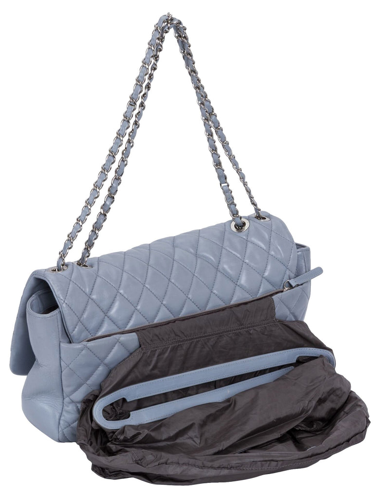 Chanel Maxi Gray Rain Jacket Flap Bag
