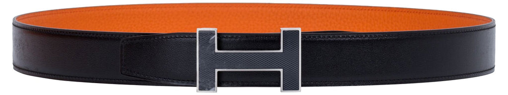 Hermès Black & Orange Unisex H Belt