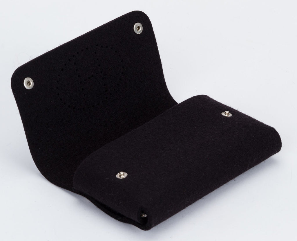 Hermès Black Felt Perforated Pouch