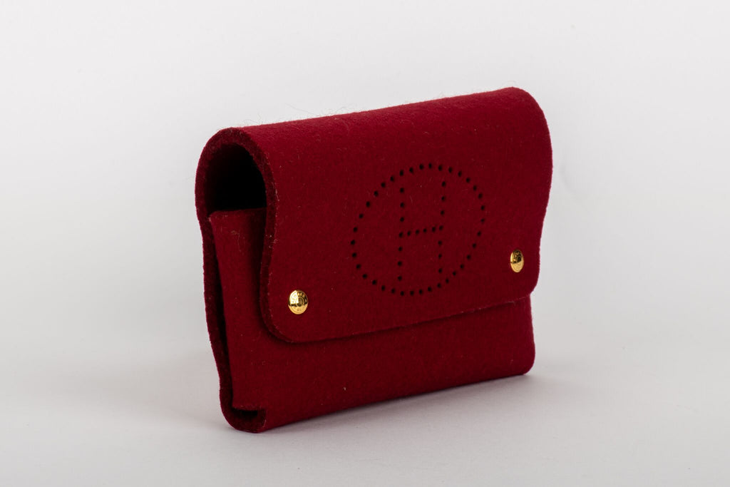 Hermes New Red Felt Pouch
