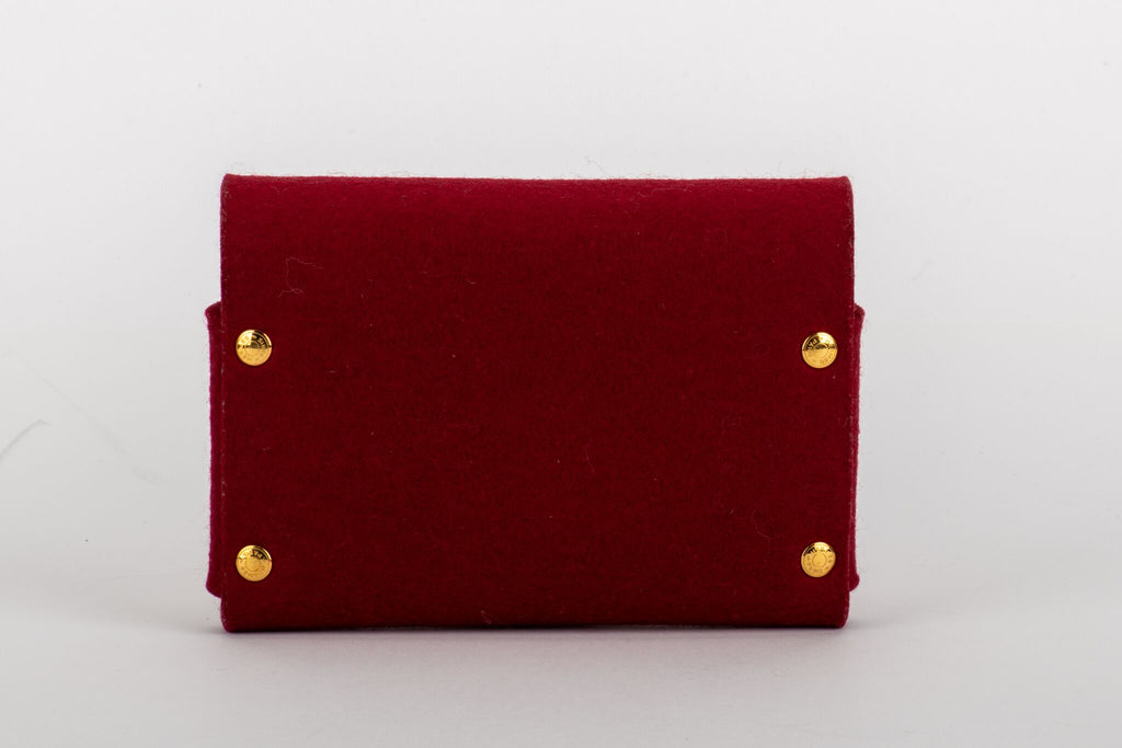 Hermes New Red Felt Pouch