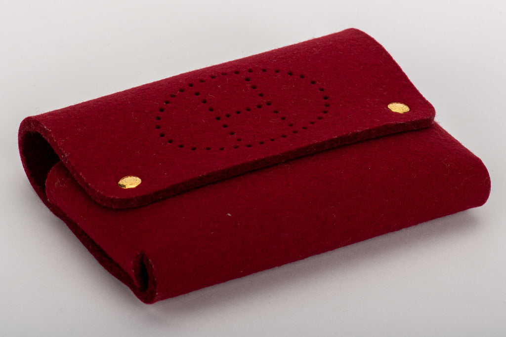 Hermes New Red Felt Pouch