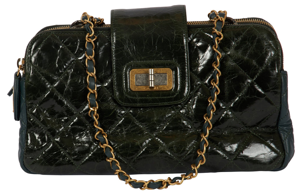 Chanel Forest Green 2-Tone Handbag