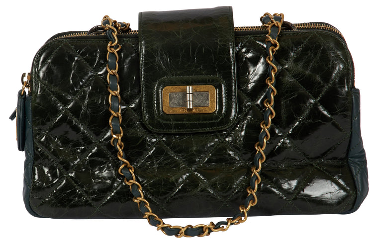 Chanel Forest Green 2-Tone Handbag