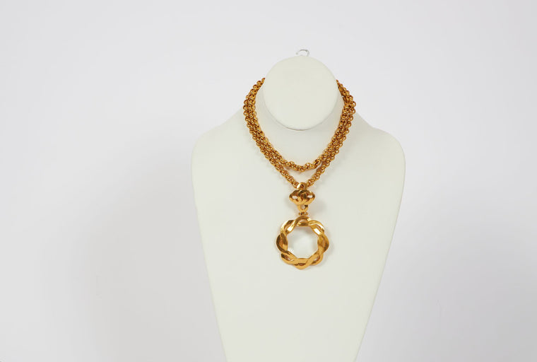 Chanel Woven Magnifier Pendant Necklace