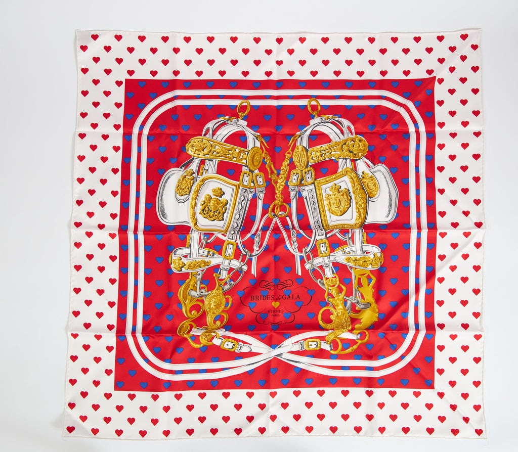 Hermès Red Brides de Gala Love Scarf