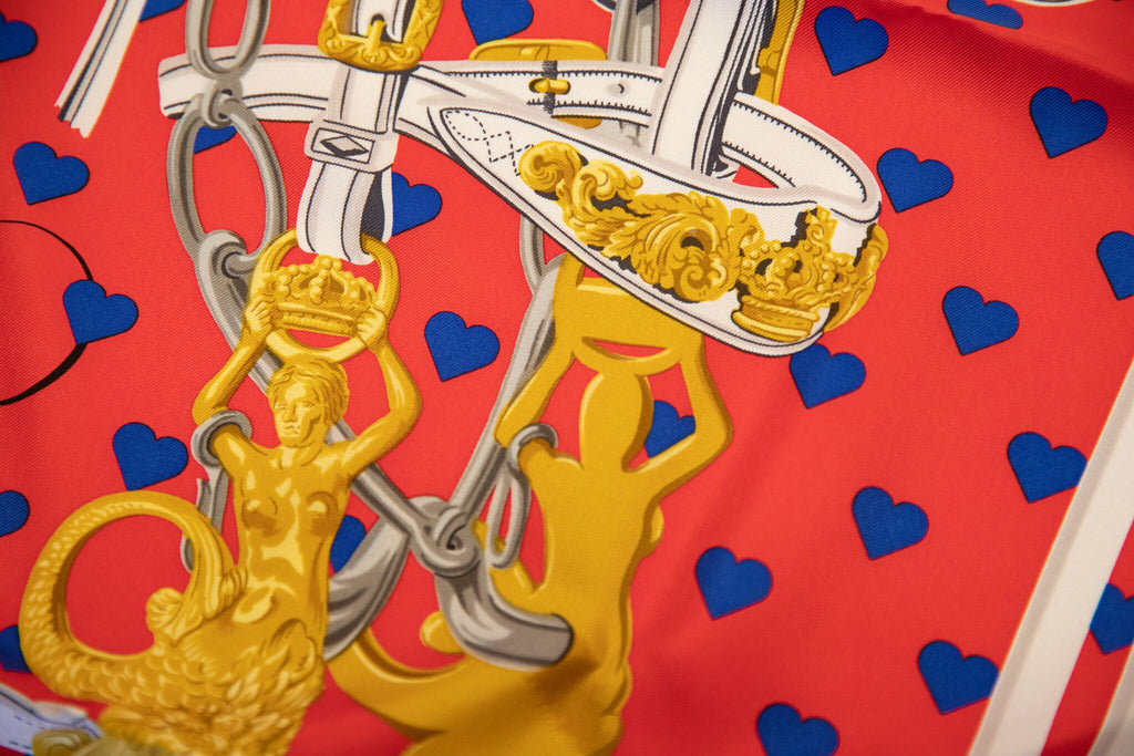 Hermès Red Brides de Gala Love Scarf