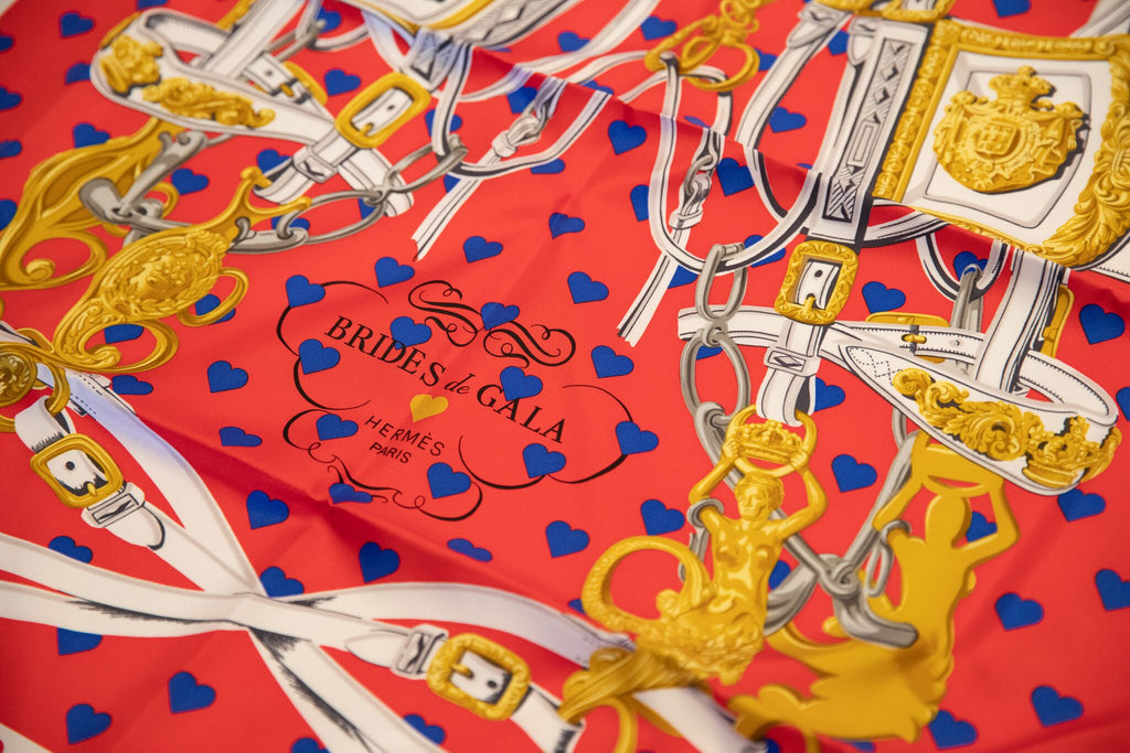 Hermès Red Brides de Gala Love Scarf
