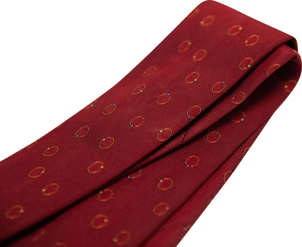 Hermès Red Silk Textured Tie w/ Box