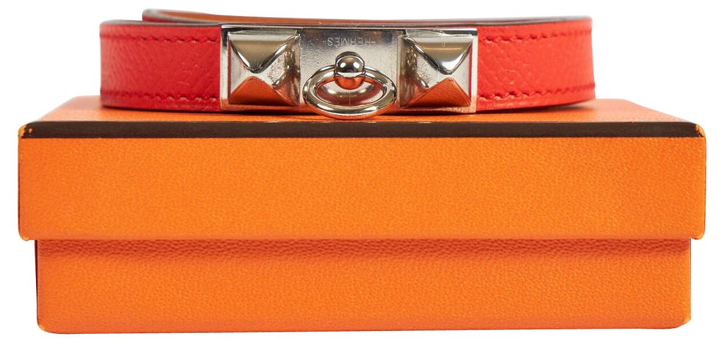 Hermès Rouge Pivoine Double Bracelet
