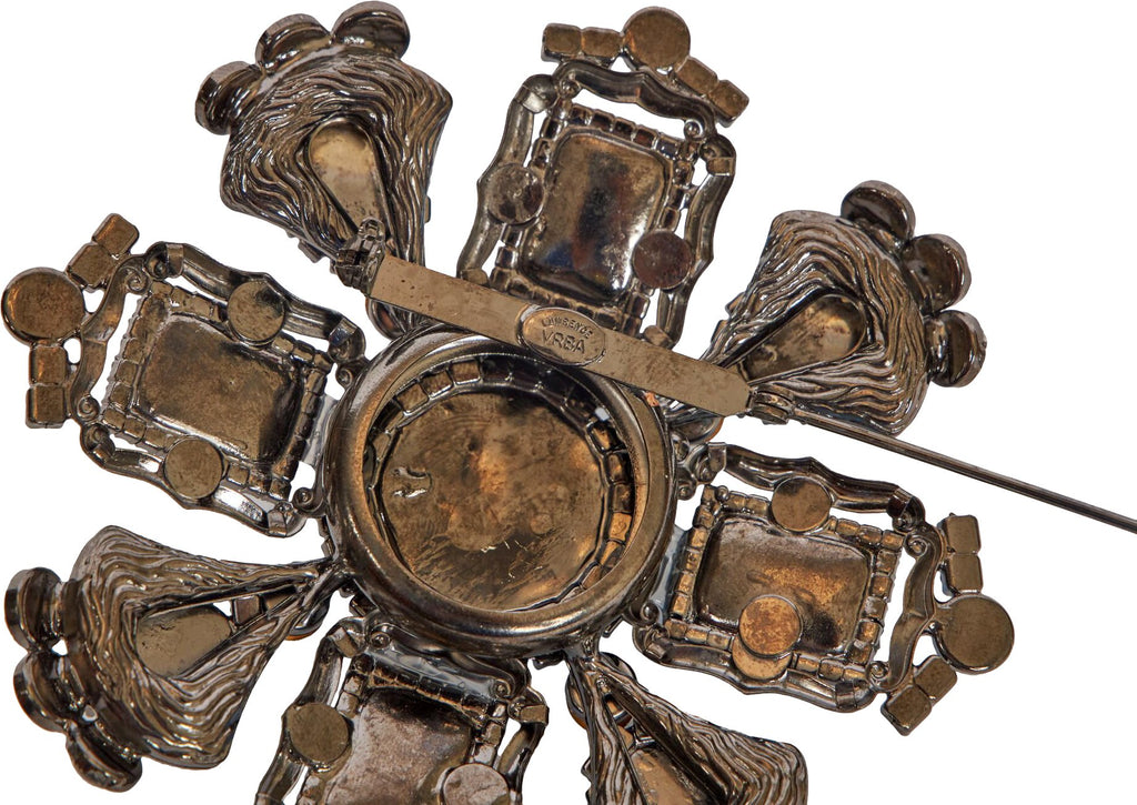 Vrba Large Turquoise Maltese Cross Pin