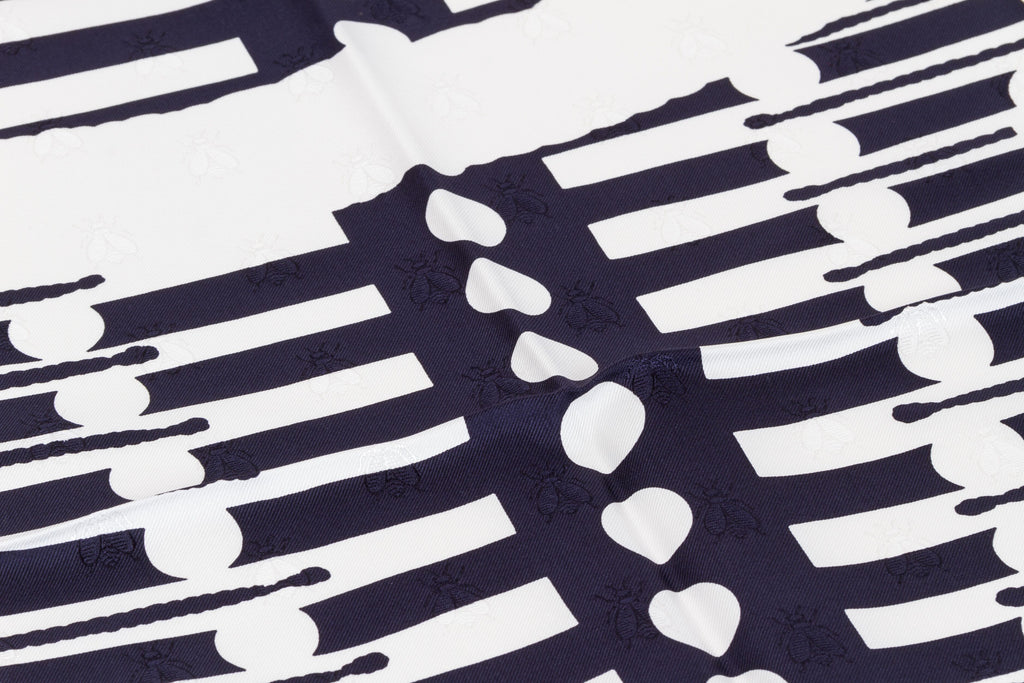 Hermès Lim. Ed Navy Brandebourgs Scarf