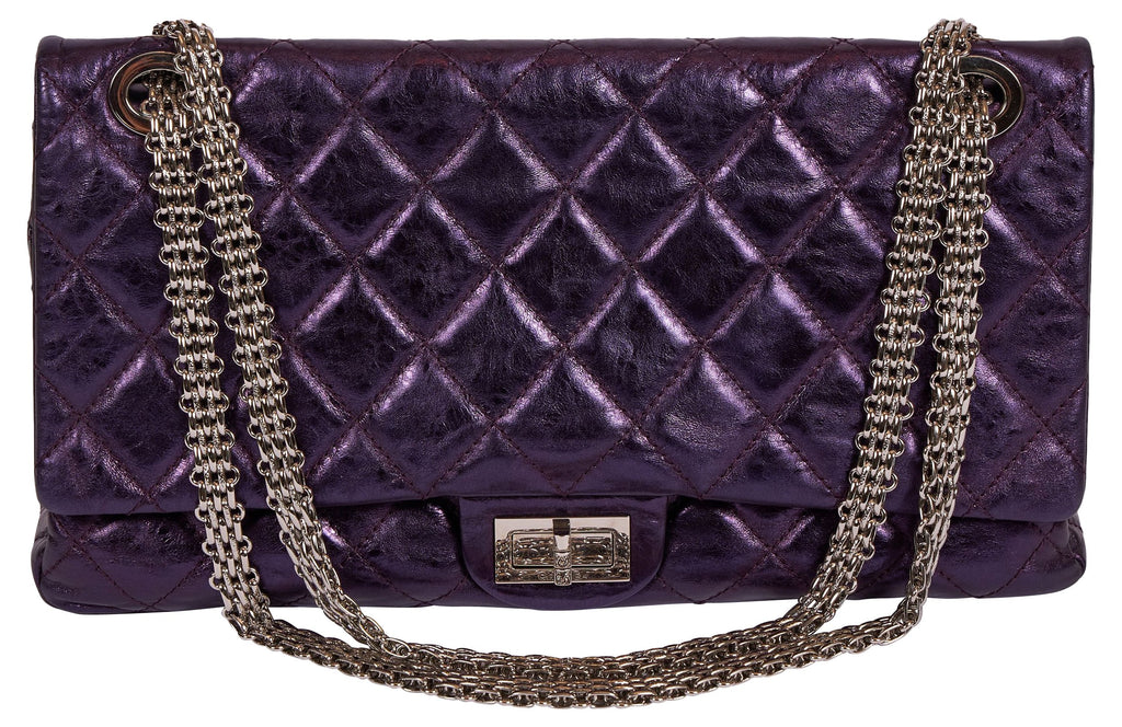 Chanel Purple Metallic Maxi Reissue Flap