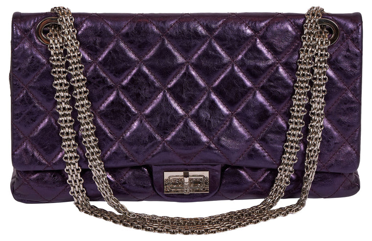 Chanel Purple Metallic Maxi Reissue Flap