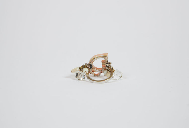 Dior Vintage Charms White and Pink Ring