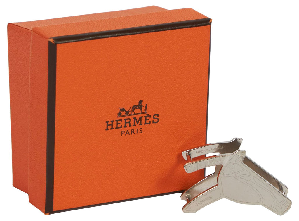 Hermès Palladium Horse Head Scarf Ring
