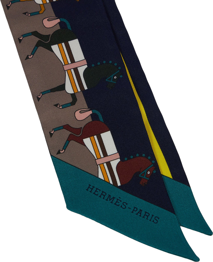 Hermès Dressage Horses Silk Twilly Scarf