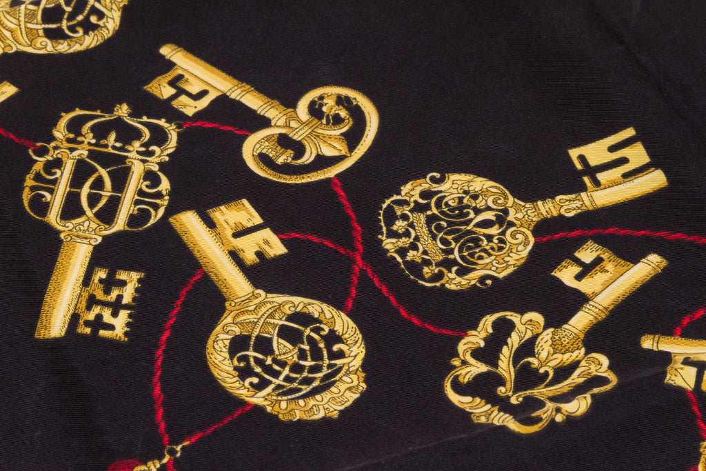 Gucci Burgundy Silk Twill Key Scarf