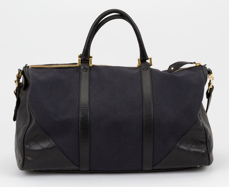 Chanel 90s Canvas & Leather Duffle Bag