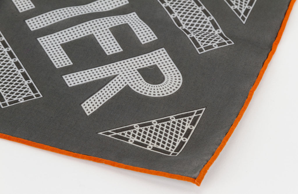 Hermès Grey Geometric Cotton Pochette