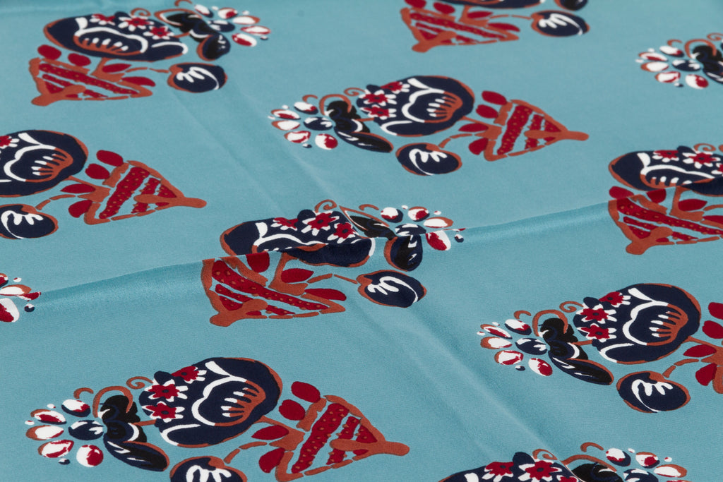 Trussardi Avio/Brown Silk NEW Scarf