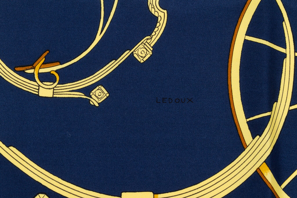 Hermès Blue Silk Springs Scarf by Ledoux