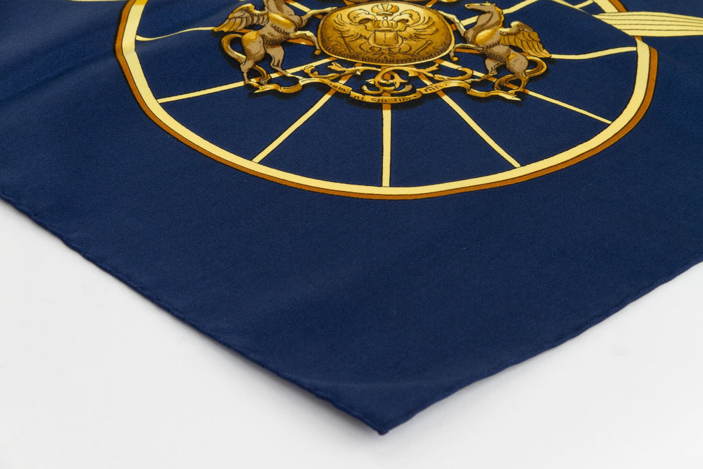 Hermès Blue Silk Springs Scarf by Ledoux