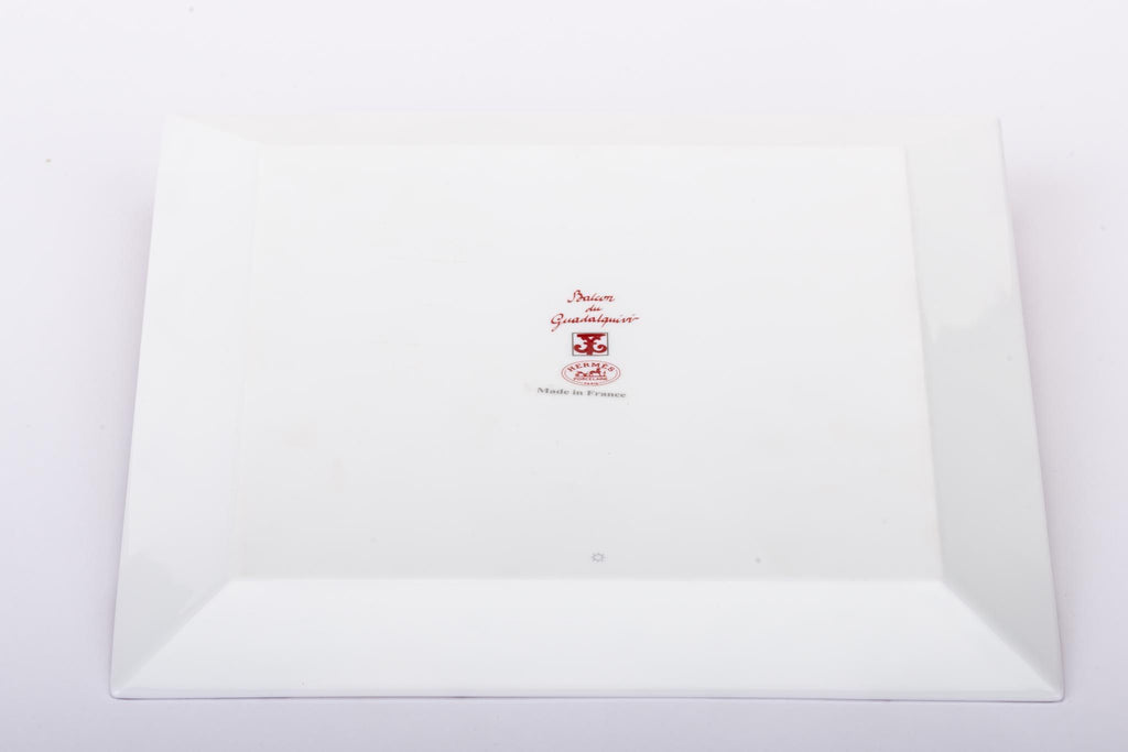 Hermes Balcon Red & White Porcelain Dish