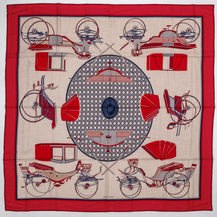 Hermès BNIB Carriages Cashmere Shawl