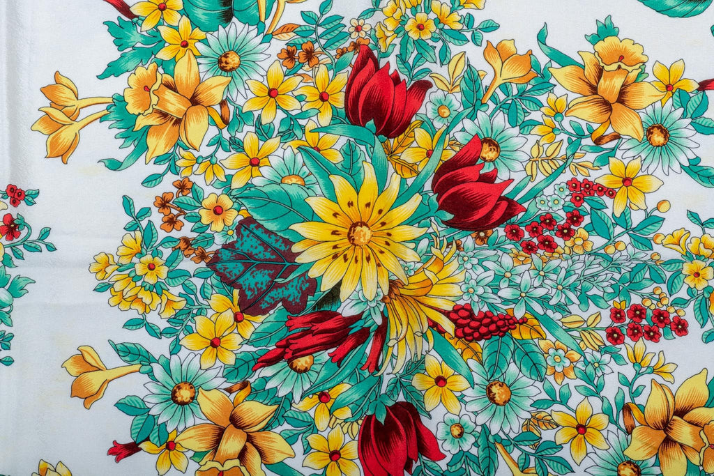 Gucci Floral & Fruits Navy  Silk Scarf