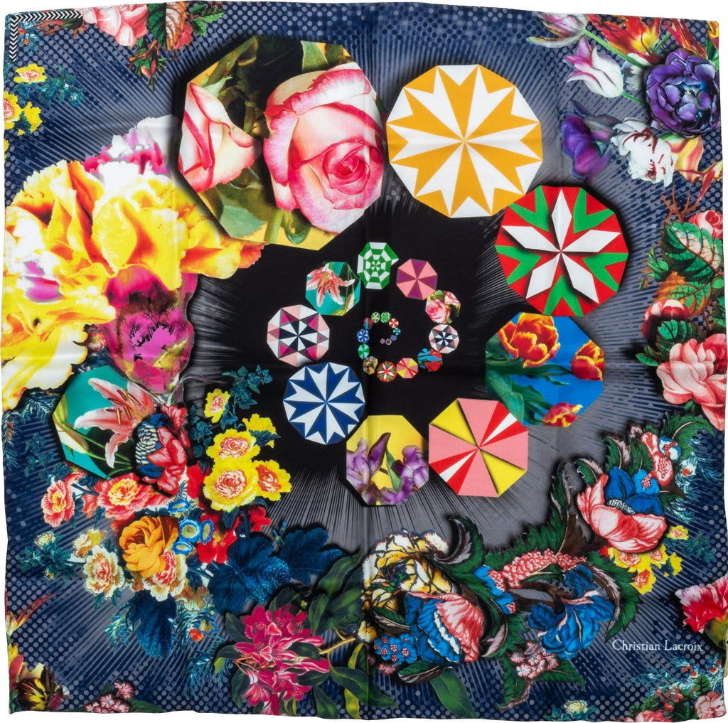 Lacroix New Blue Silk Multicolor Scarf