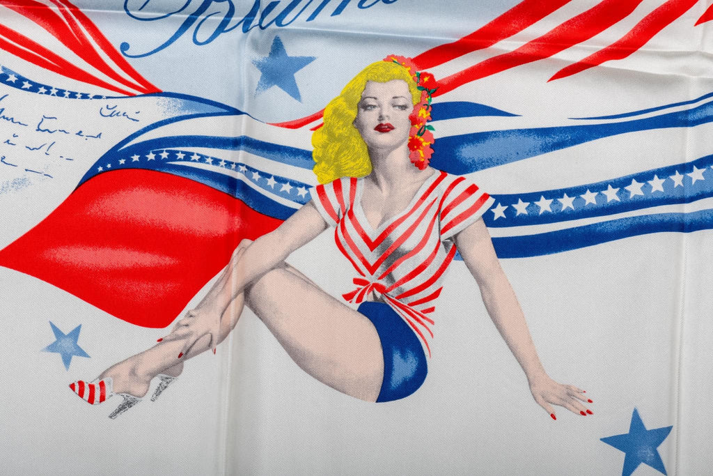 Blumarine Pin Up Flag Silk Scarf