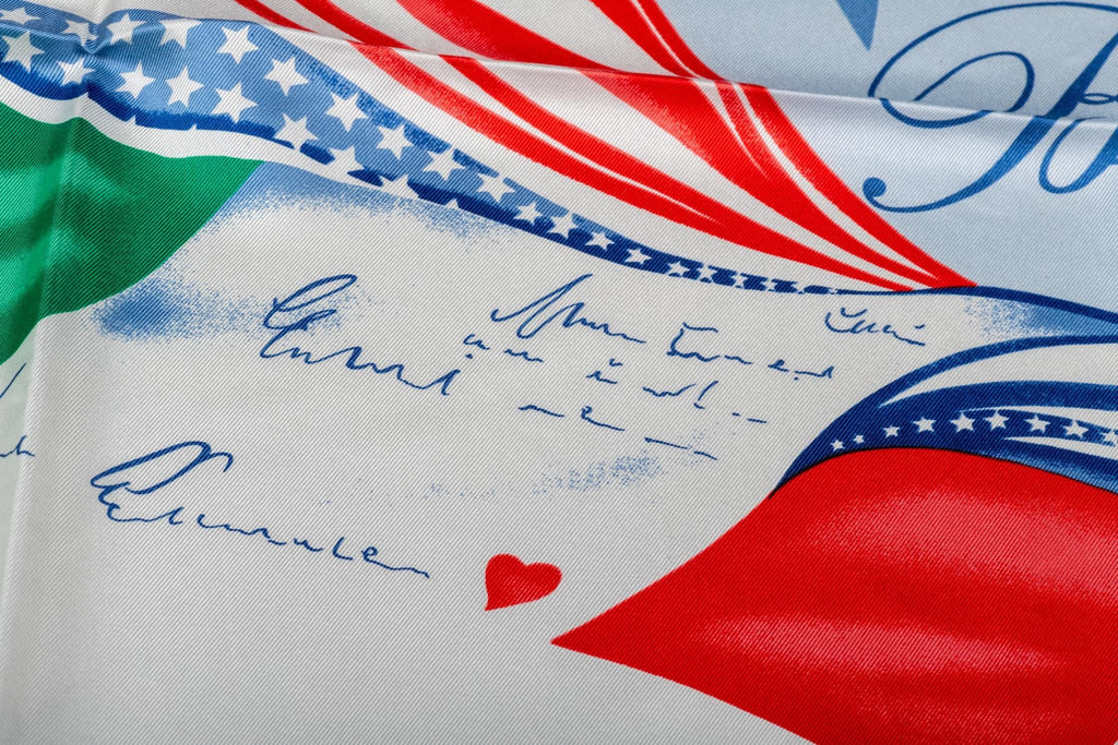 Blumarine Pin Up Flag Silk Scarf