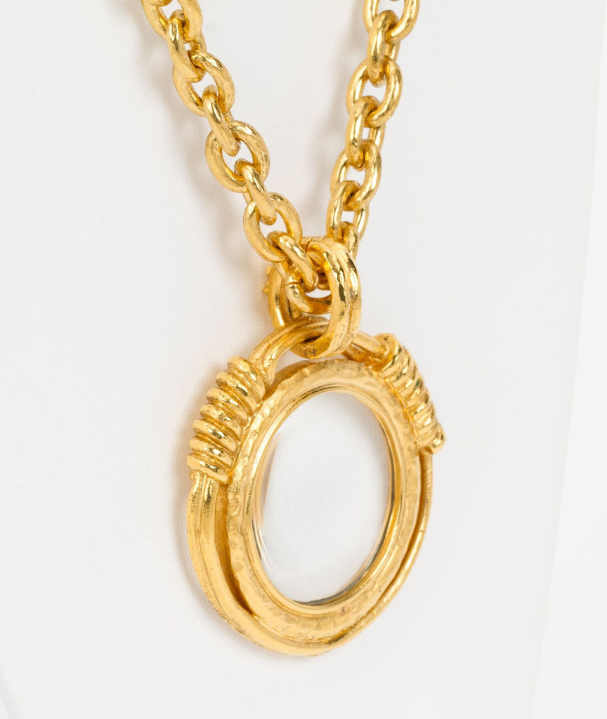 Chanel Satin Gold 80s Magnifier Necklace