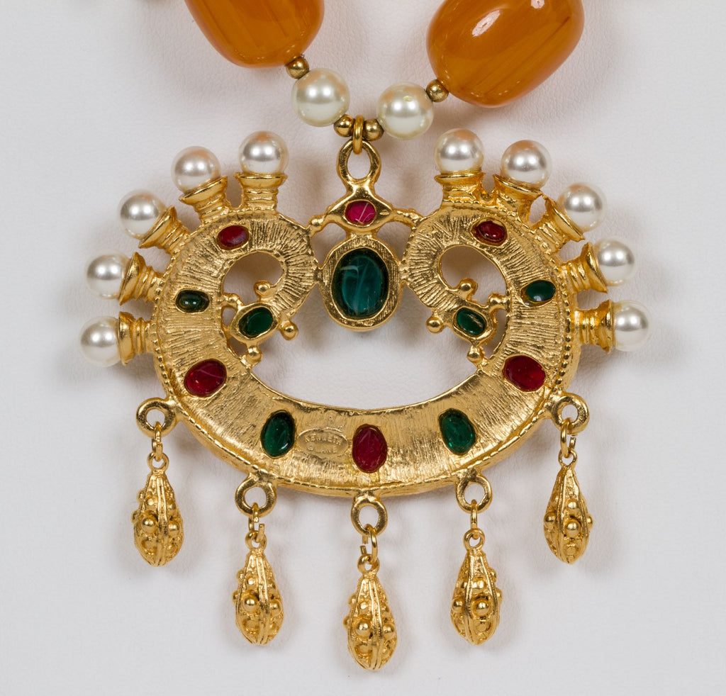 KJL Collectible XLong Amber Necklace